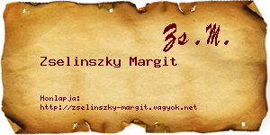 Zselinszky Margit névjegykártya